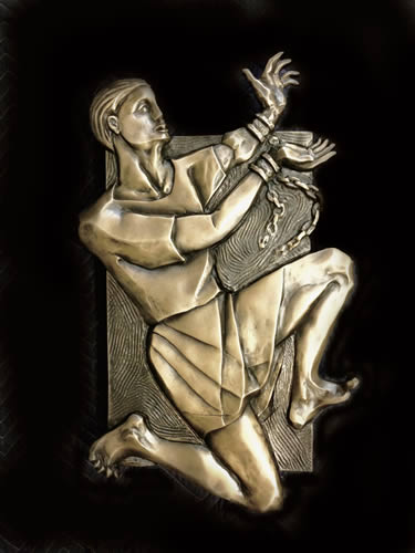 St Patrick sculpture (Captive) completed bronze icon